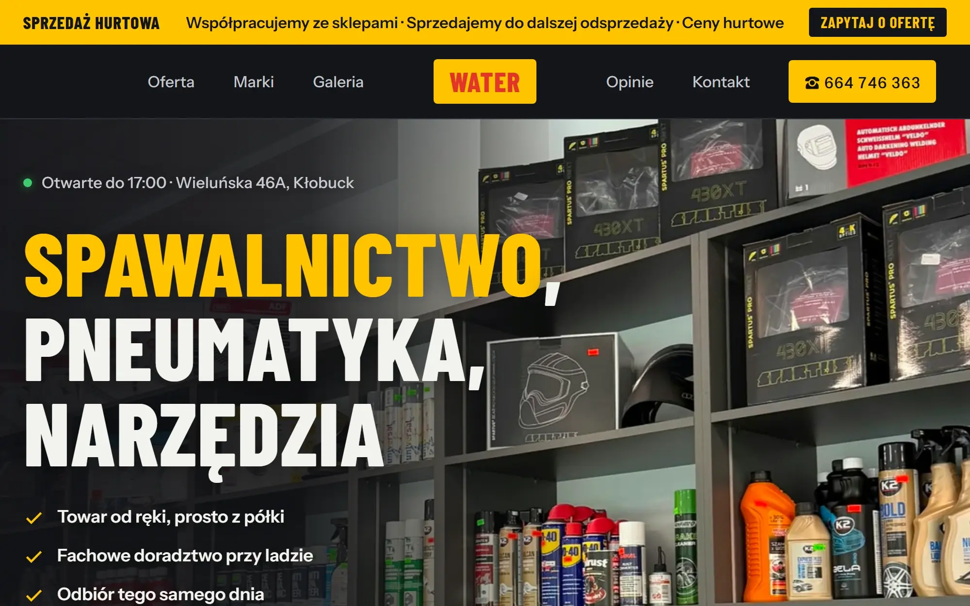 Strona WATER, którą zbudowaliśmy